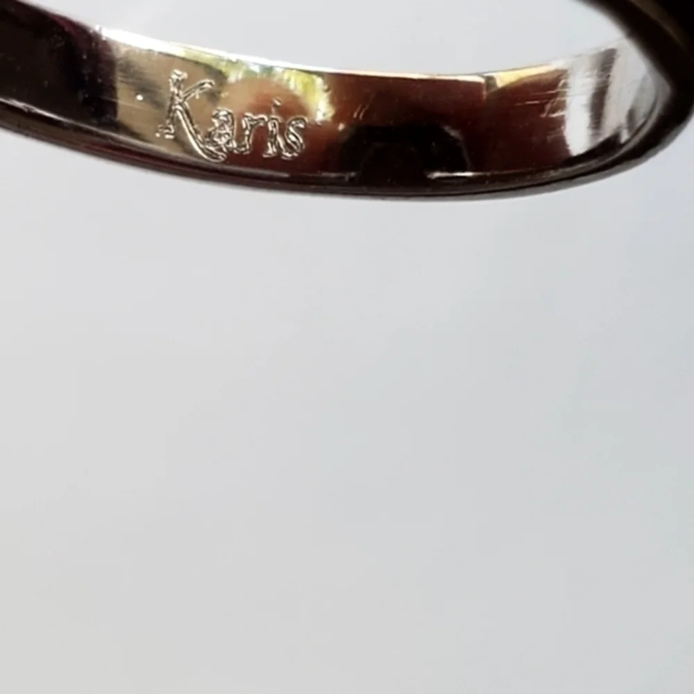Karis Silver Look Ring Milky Stone‎ Look Size 7